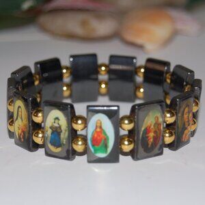 Saints Bracelet,Magnetic Bracelet,Catholic Christian Bracelet,Jesus,Mary,Angels
